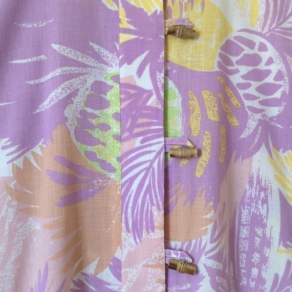 Lord & Taylor 80's Vintage Tropical Printed Oversized Shift Maxi Dress Purple S - Picture 8 of 16
